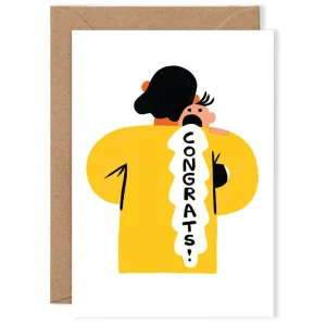 Congrats Barf Greetings Card by Cari Vander Yacht for Wrap