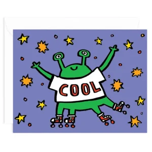 Cool Alien Greetings Card by Alice Bowsher for Wrap