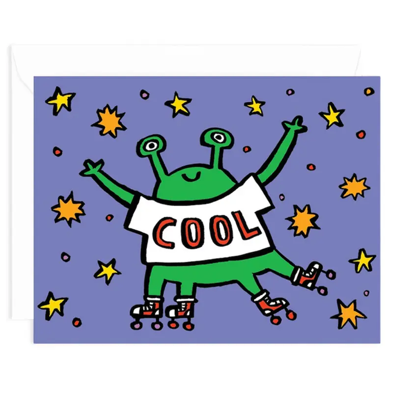 Cool Alien Greetings Card by Alice Bowsher for Wrap