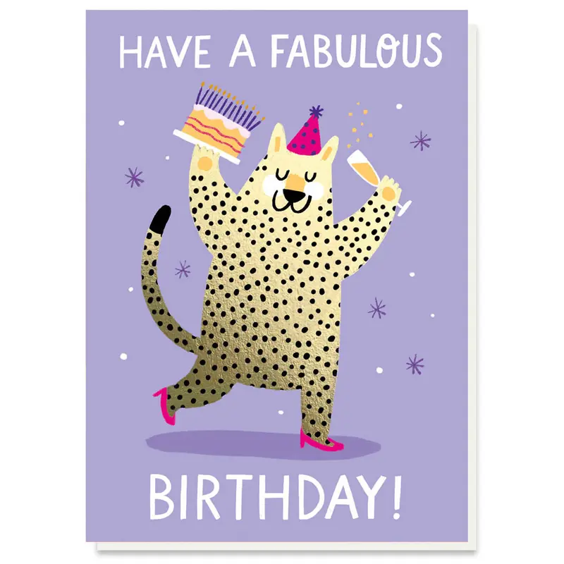 Fabulous Leopard Birthday Greetings Card by Stormy Knight