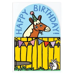 Farmyard Die Cut Birthday Greetings Card by Alice Bowsher for Wrap