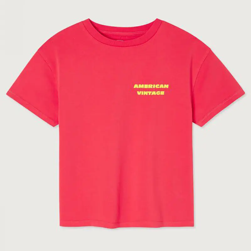 Fizvalley Kid's Round Neck T Shirt in Vintage Raspberry by American Vintage