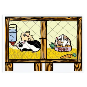 Guinea Pig Surprise Fold Out Birthday Greetings Card by Alice Bowsher for Wrap
