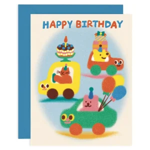 Happy Birthday Cars Greetings Card by Zoey Kim for Wrap