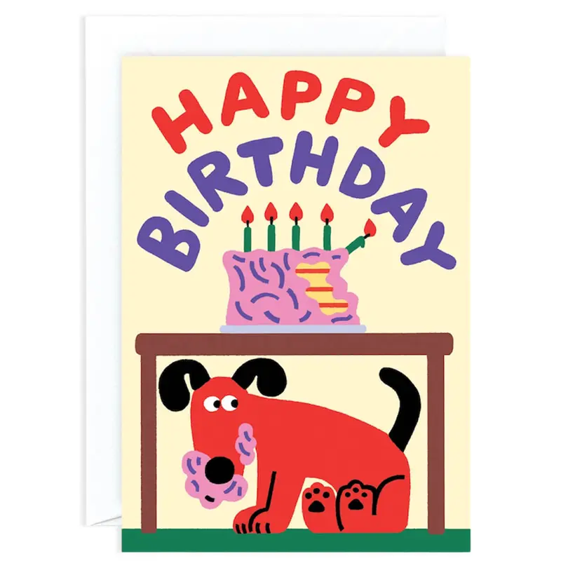 Happy Birthday Dog Greetings Card by Cari Vander Yacht for Wrap