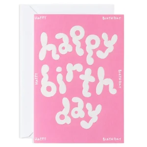 Happy Birthday Embossed Embossed Greetings Card by Micke Lindebergh for Wrap