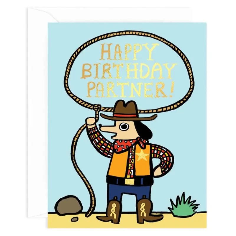 Happy Birthday Partner Greetings Card by Alice Bowsher for Wrap