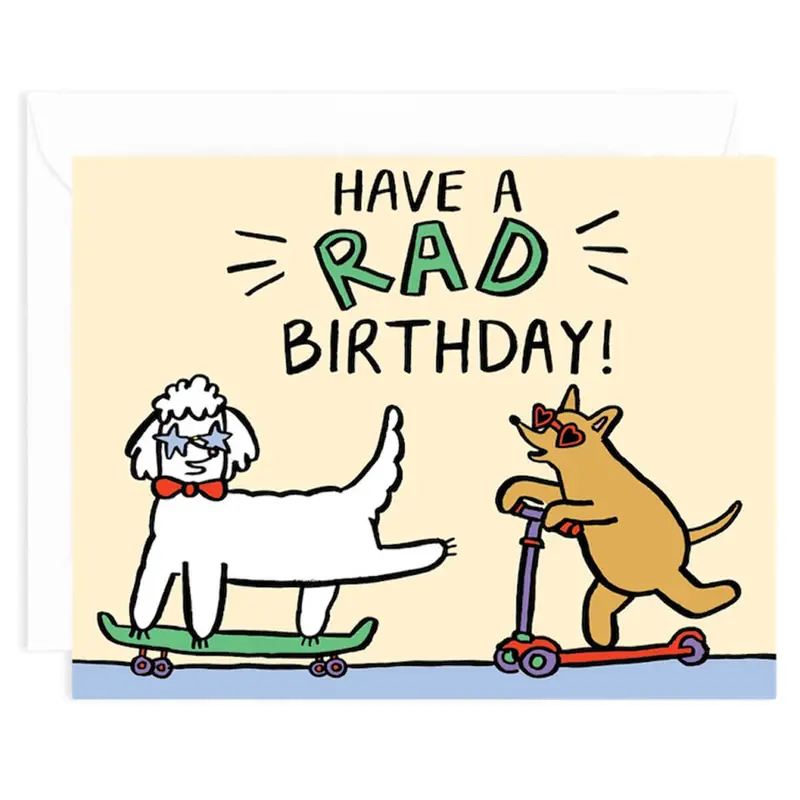 Have A Rad Birthday Greetings Card by Alice Bowsher for Wrap