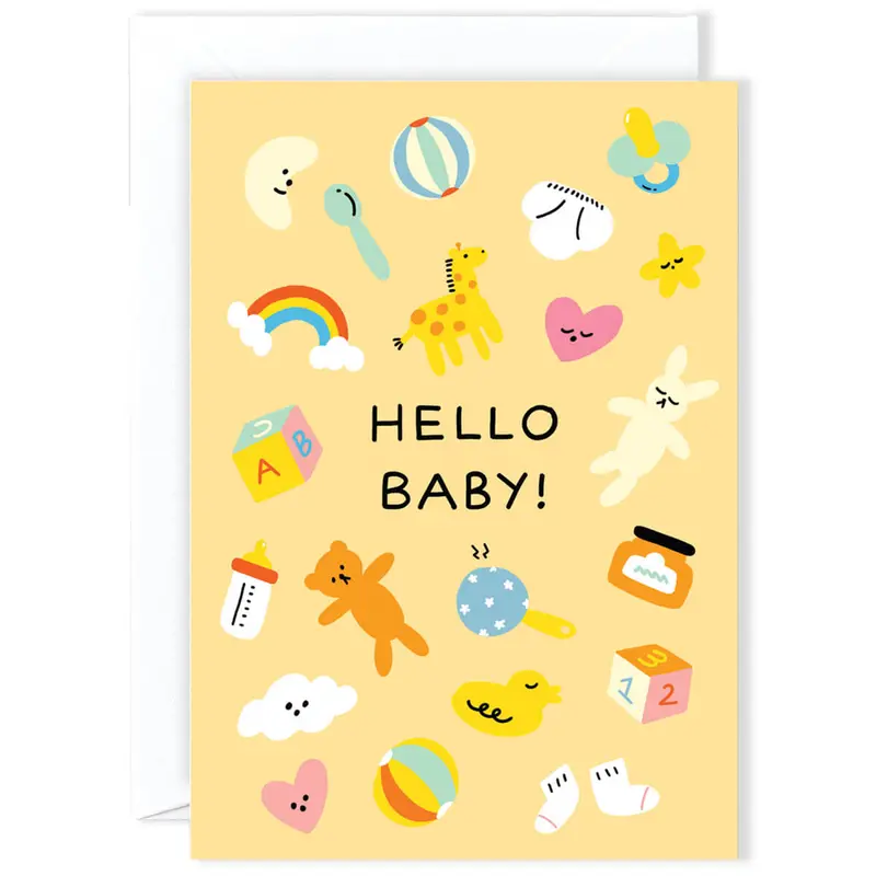 Hello Baby Greetings Card by Holly St Clair for Wrap