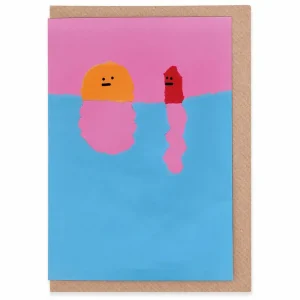 Hotdog And Sun At Sunset Greetings Card by Jon Burgerman for Evermade