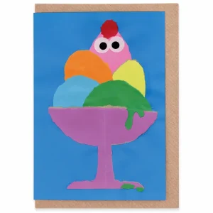 Hotdog In The Sundae Greetings Card by Jon Burgerman for Evermade