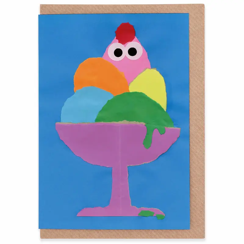 Hotdog In The Sundae Greetings Card by Jon Burgerman for Evermade