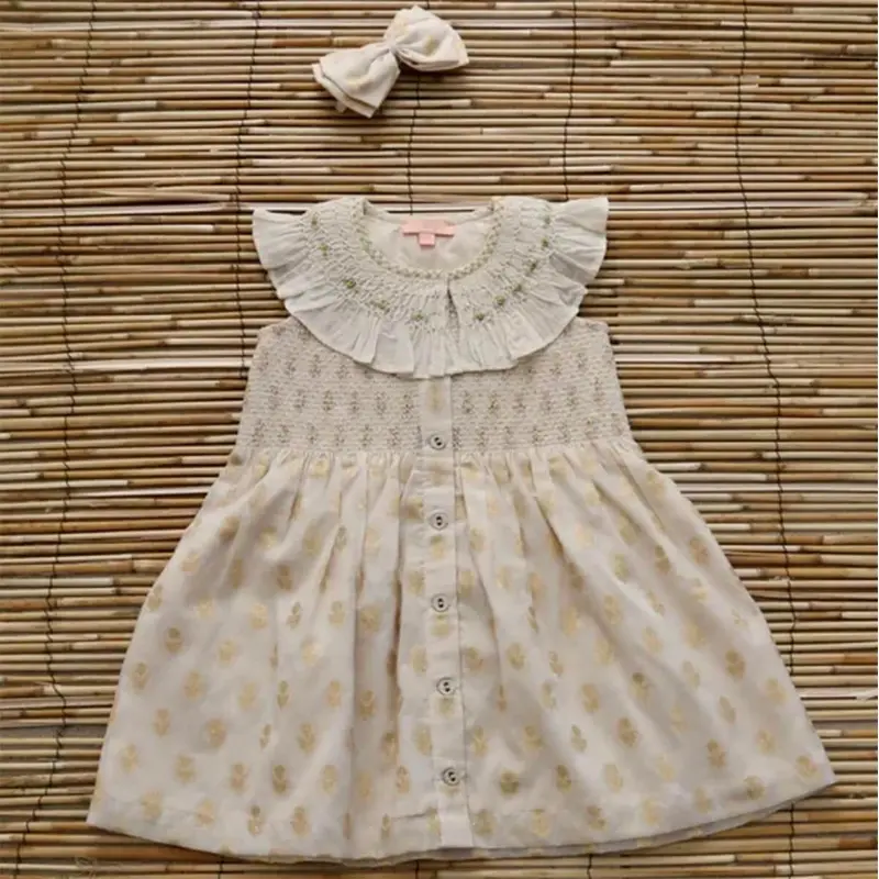 Ibiza Top & Hairclip in Ivory & Gold Flowers by Bonjour