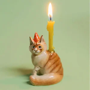 Maine Coon Cat Ceramic Cake Topper by Camp Hollow