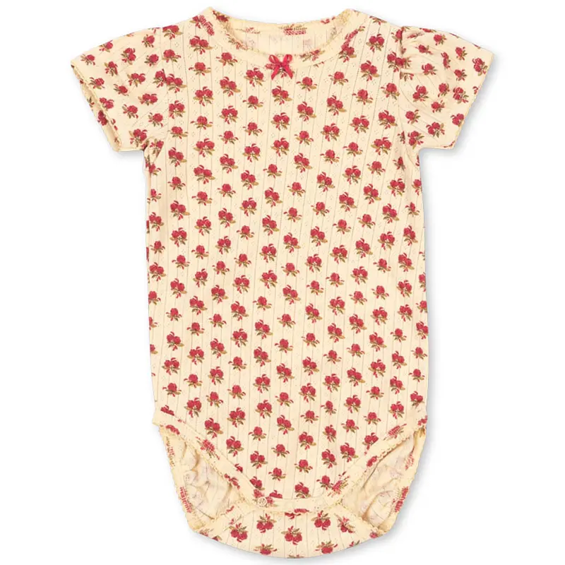 Minnie Puff Sleeve Body in Rosie Sorbet by Konges Sljd - Last Ones In Stock - 0-3 Months