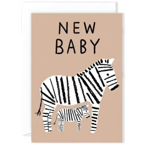 New Baby Zebras Greetings Card by Charlotte Trounce for Wrap