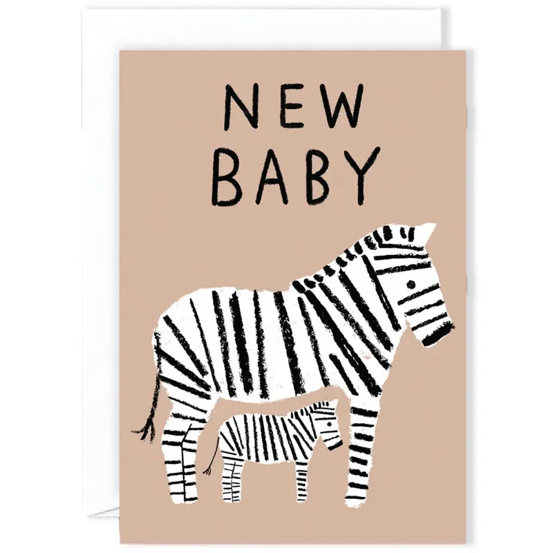 New Baby Zebras Greetings Card by Charlotte Trounce for Wrap