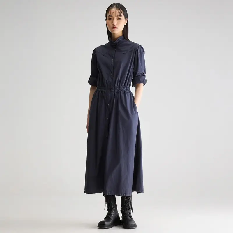 Pakita Midi Dress in Dark Blue by Bellerose - Last One In Stock - UK 6 (EU 34)