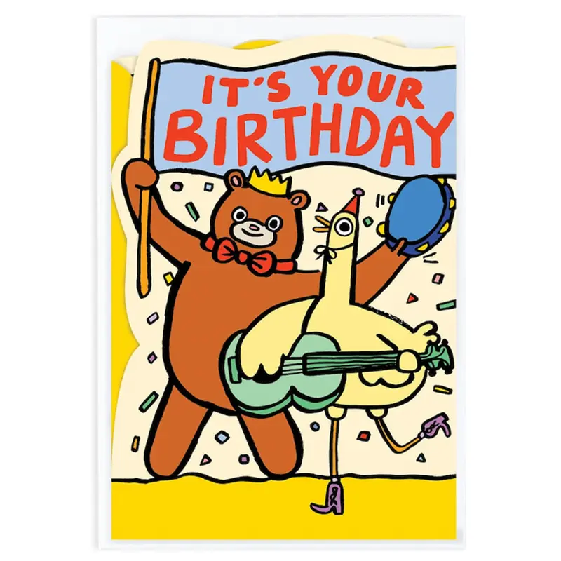 Party Parade Fold Out Birthday Greetings Card by Alice Bowsher for Wrap