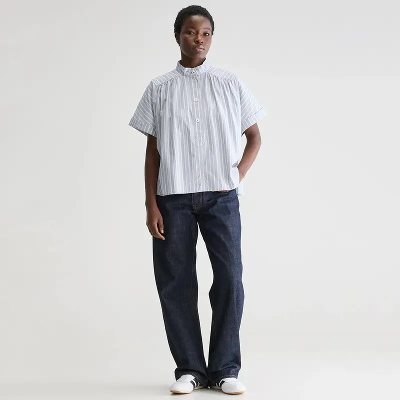 Pear Short-Sleeve Blouse in Stripe by Bellerose