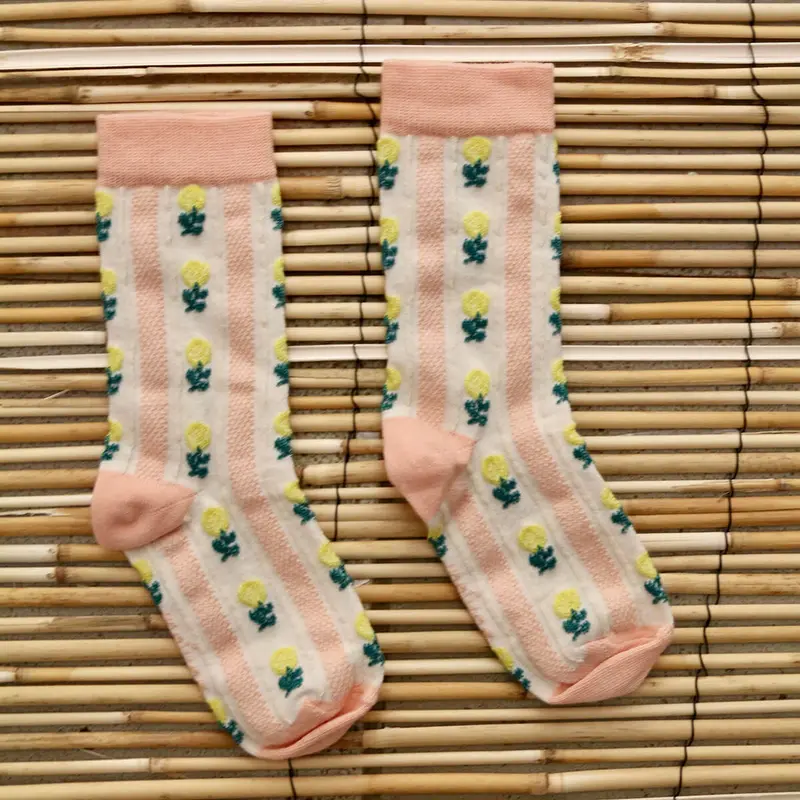 Stripes Socks in Pink by Bonjour - Last One In Stock - 32/35 (8-10 Years)