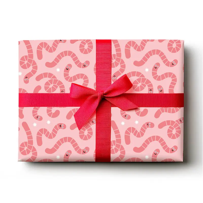 Worms Gift Wrap by Stormy Knight