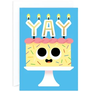 Yay Birthday Cake Greetings Card by Elliot Kruszynski for Wrap