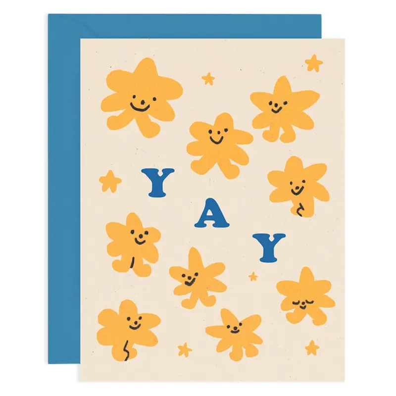 Yay Stars Greetings Card by Maria Ramos for Wrap