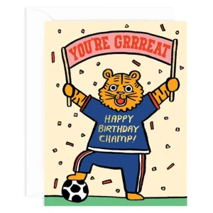 You're Grrreat Birthday Greetings Card by Alice Bowsher for Wrap