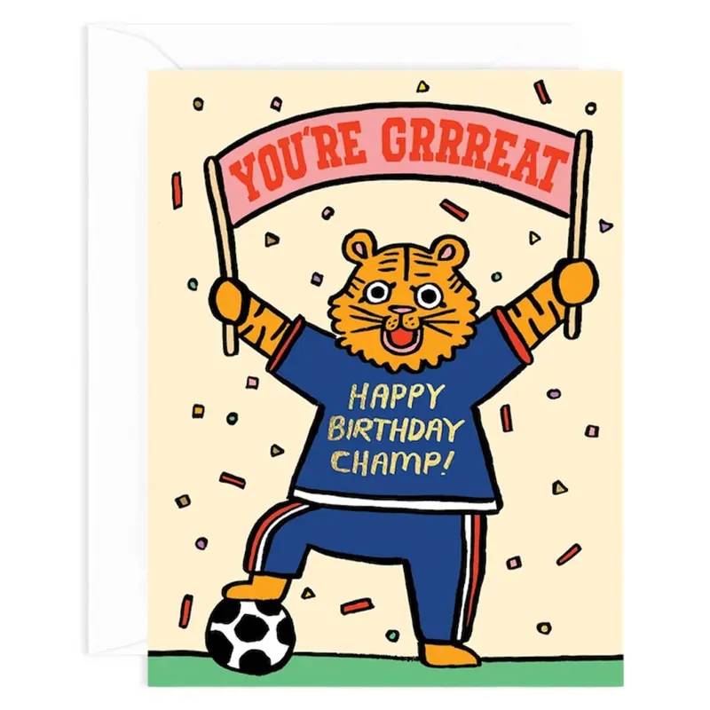 You're Grrreat Birthday Greetings Card by Alice Bowsher for Wrap