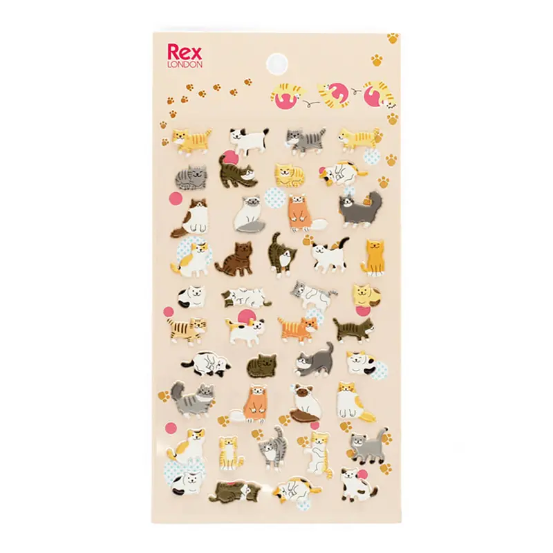 3D Puffy Stickers Cats by Rex London