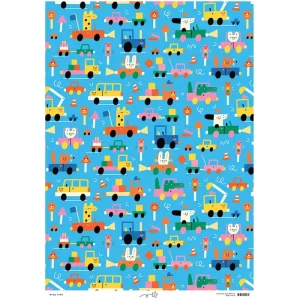 Beep Beep Gift Wrap by Susie Hammer for Wrap