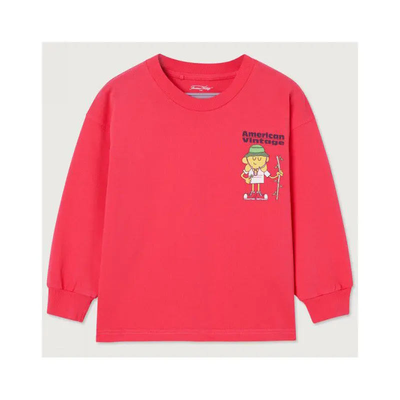 Fizvalley Kid's Long Sleeve T Shirt in Vintage Raspberry by American Vintage