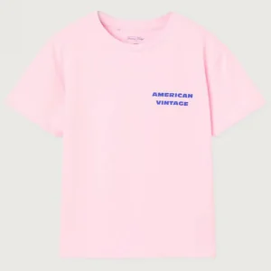 Fizvalley Kid's Round Neck T Shirt in Vintage Baby Pink by American Vintage