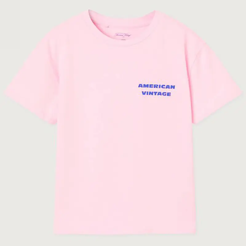 Fizvalley Kid's Round Neck T Shirt in Vintage Baby Pink by American Vintage