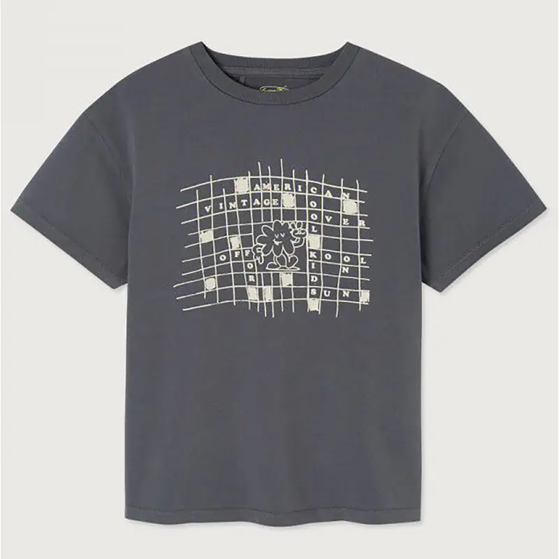 Fizvalley Kid's Round Neck T Shirt in Vintage Steel by American Vintage