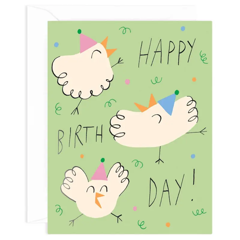 Happy Birthday Bird Party Greetings Card by Odile Ferraille for Wrap