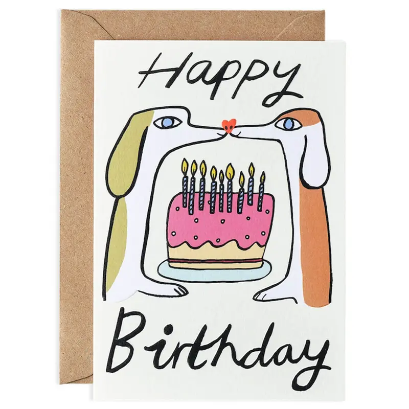 Happy Birthday Dogs Embossed Greetings Card by Molly Fairhurst for Wrap