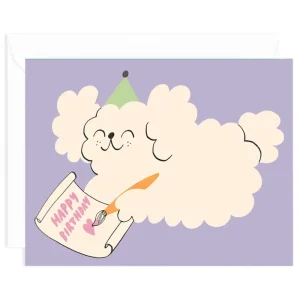 Happy Birthday Painting Greetings Card by Odile Ferraille for Wrap