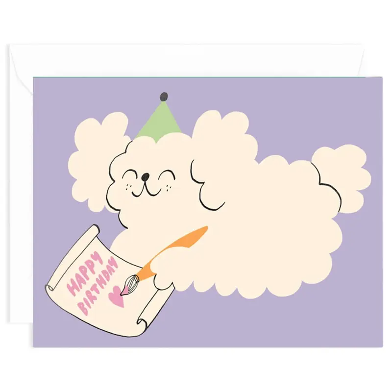 Happy Birthday Painting Greetings Card by Odile Ferraille for Wrap