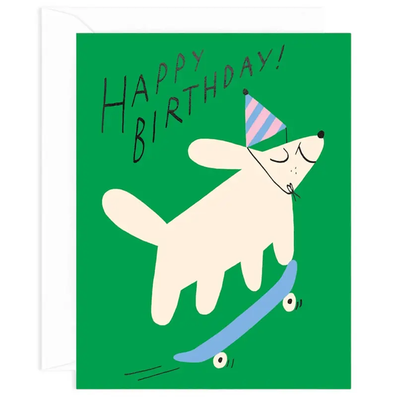 Happy Birthday Skateboard Greetings Card by Odile Ferraille for Wrap