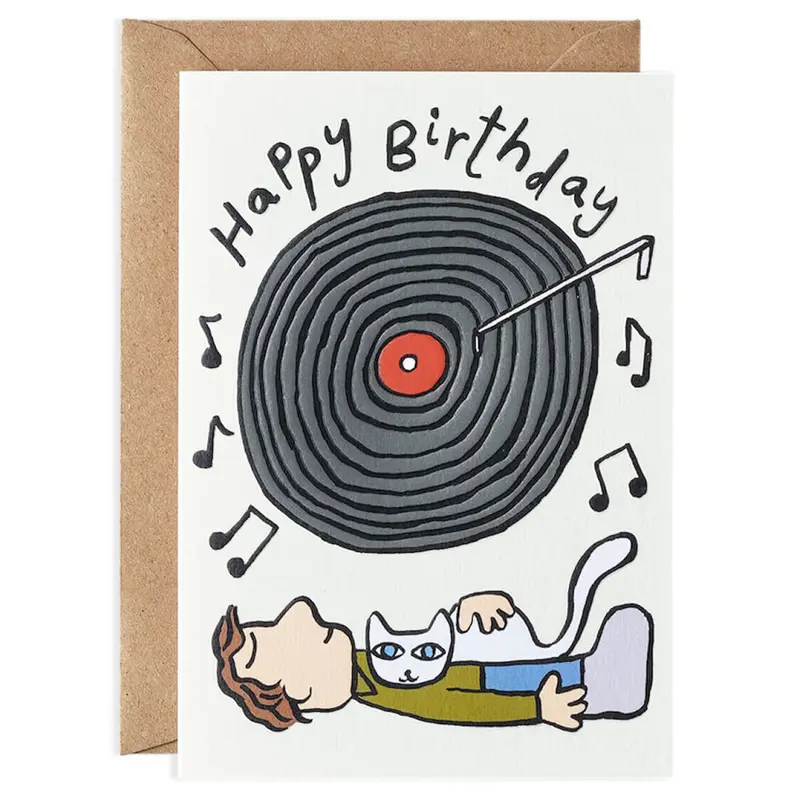 Happy Birthday Vinyl Embossed Greetings Card by Molly Fairhurst for Wrap