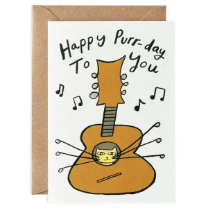 Happy Purr-Day Embossed Greetings Card by Molly Fairhurst for Wrap