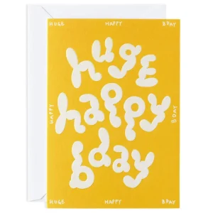 Huge Happy Bday Embossed Greetings Card by Micke Lindebergh for Wrap