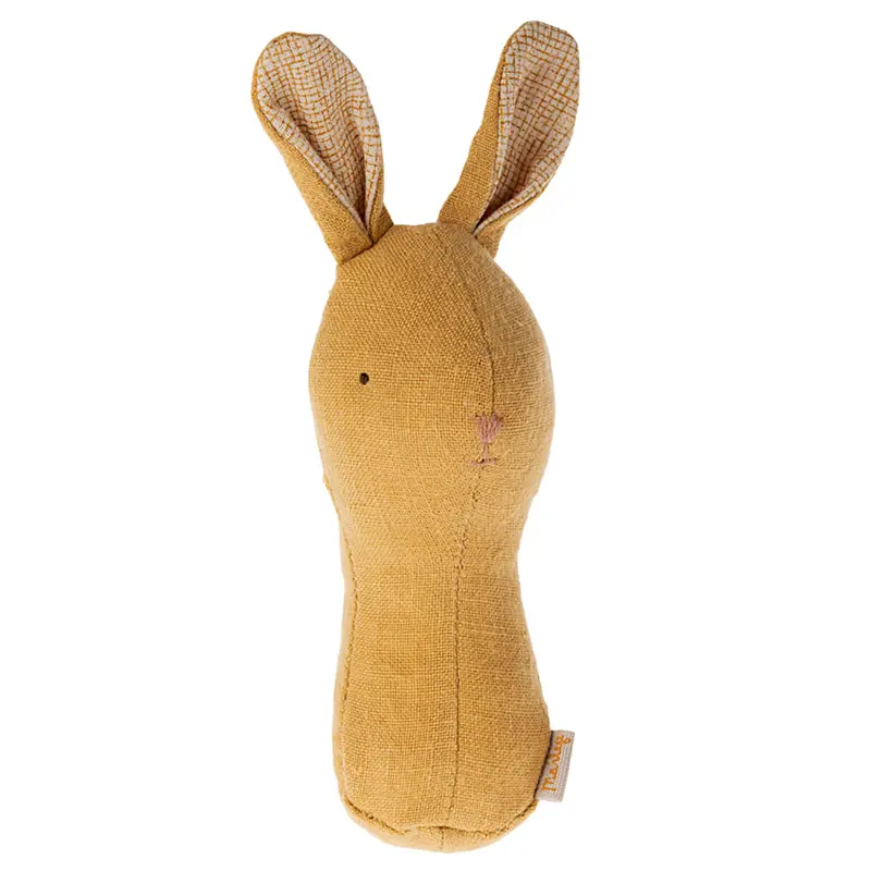 Lullaby Friends Bunny Rattle in Dusty Yellow by Maileg
