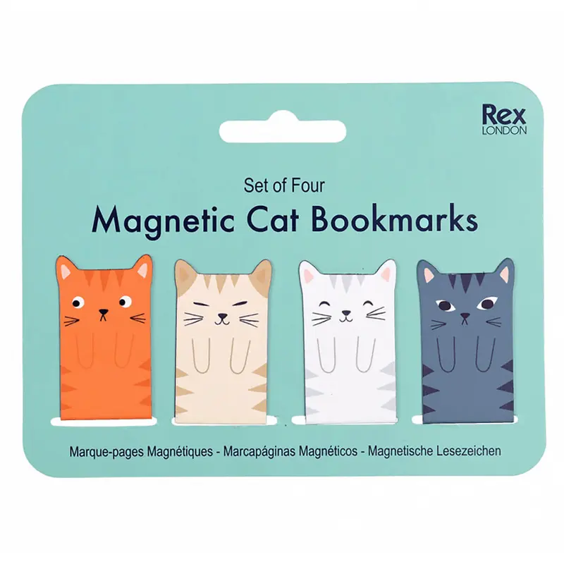 Magnetic Cat Bookmarks (set of 4) by Rex London