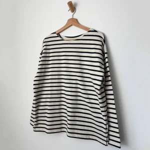 Marseille Boat Neck Top in Navy Stripe by Le Bon Shoppe