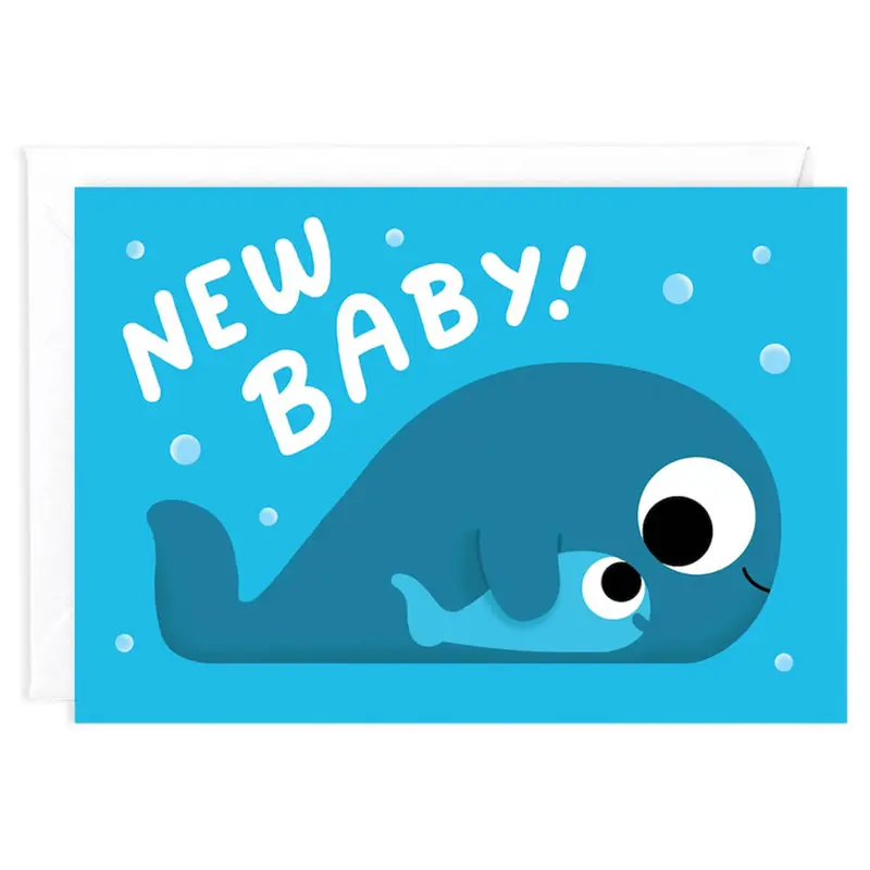 New Baby Whales Greetings Card by Elliot Kruszynski for Wrap