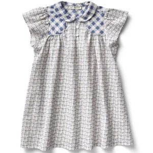Philomena Dress in Checker Rose Print / Blueberry by Soor Ploom - Last Ones In Stock - 3-6 Years