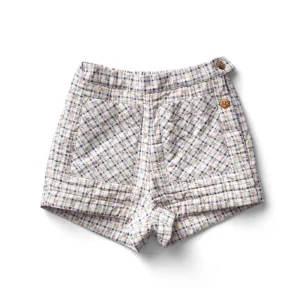 Quinn Short in Checker Rose Print / Blueberry by Soor Ploom